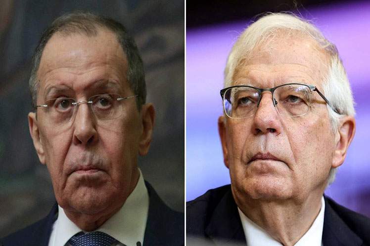 Serguéi Lavrov y Josep Borrell