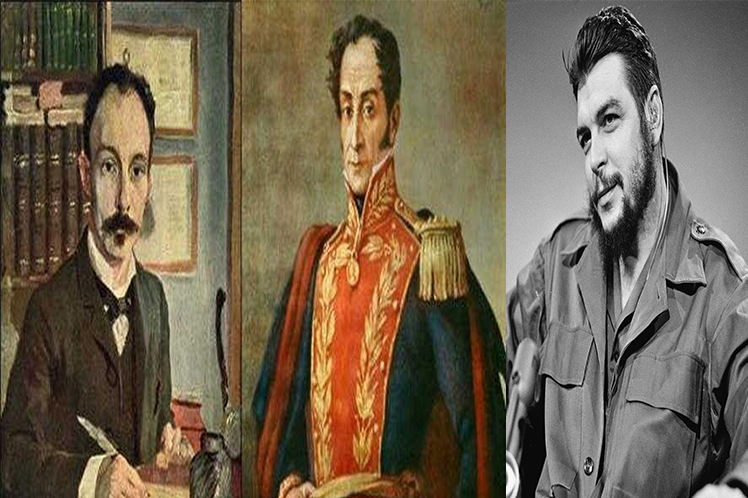 Simón Bolívar, Ernesto Che Guevara, José Martí