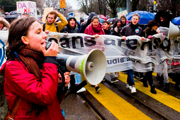 Movilización de las mujeres suizas por sus reivindicaciones climáticas