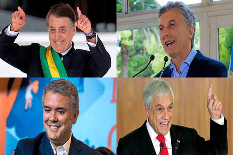 Bolsonaro, Macri, Duque, Piñera