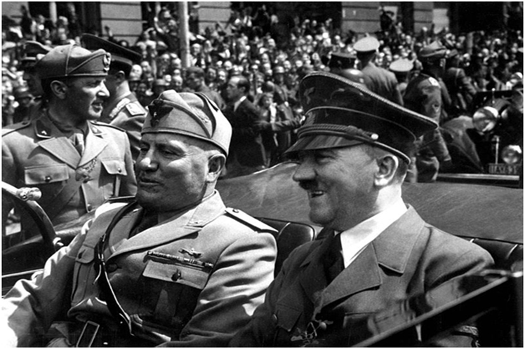 A. Hitler y B. Mussolini