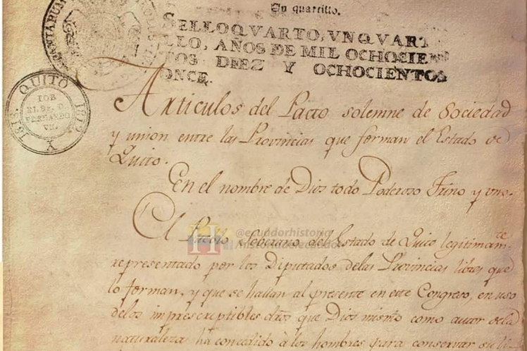 Pacto Solemne de Sociedad y Unión entre las Provincias que forman el Estado de Quito